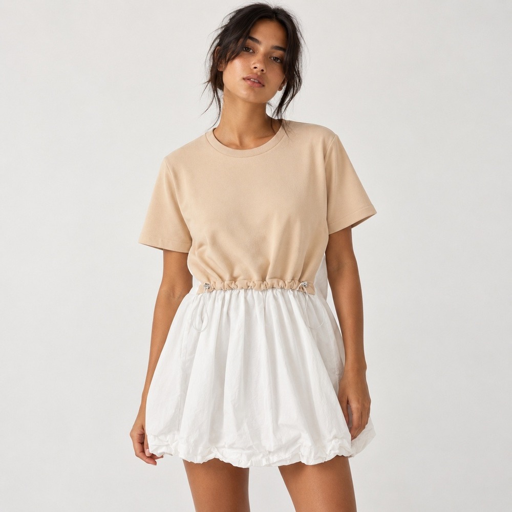 Anthropologie Pilcro short sleeve sweatshirt twofer mini dress womens Small y2k
